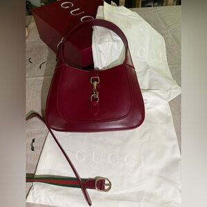 Gucci Jackie Red Leather Shoulder Bag